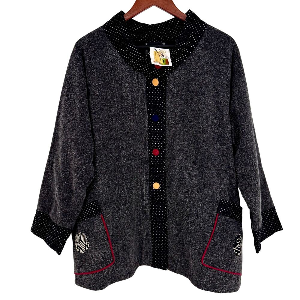 NEW NWT ZUMI Wearable Art L/XL Large XL Wearable Art Jacket Blouse Shirt Top